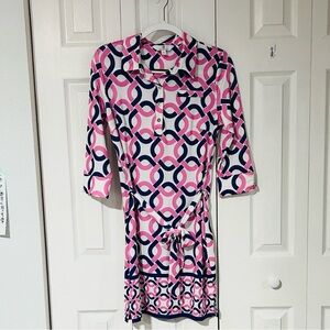 Chic Long Sleeve Geometric Dress